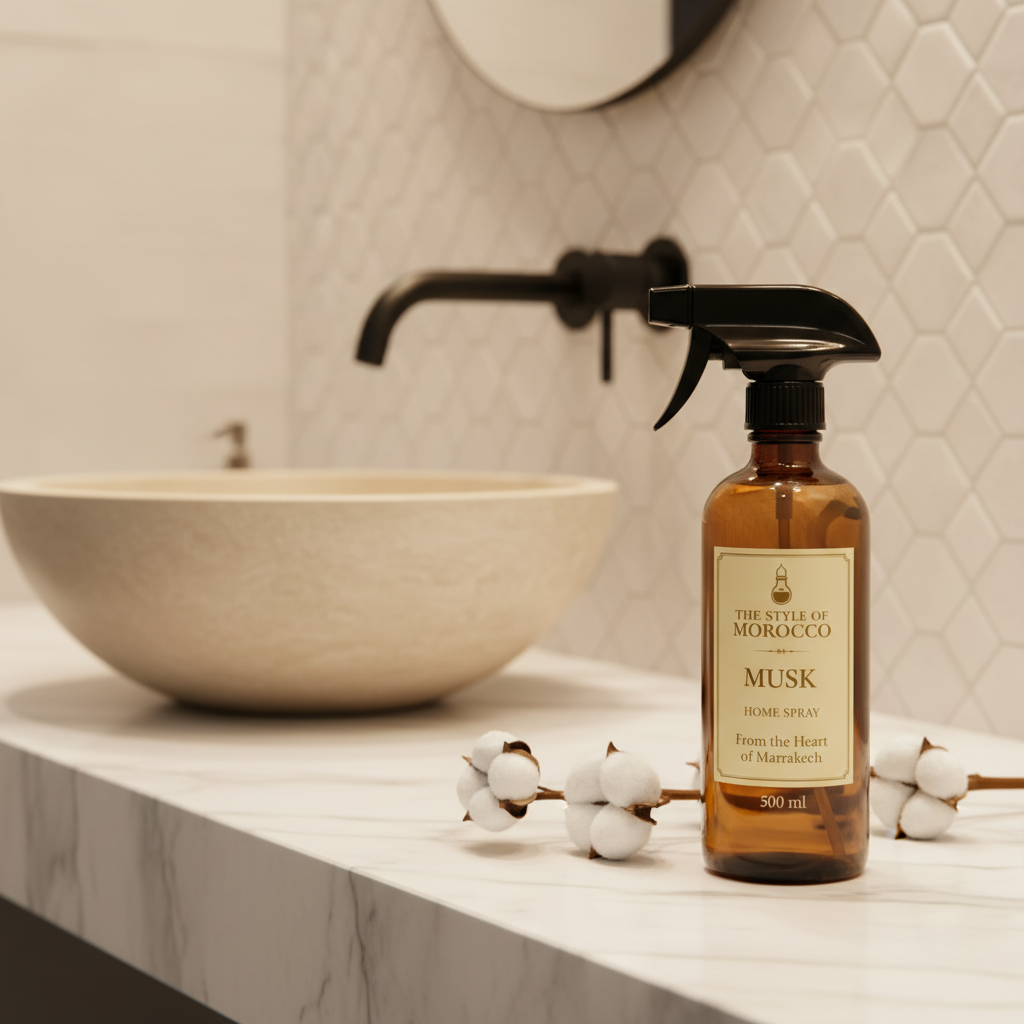 Musk Home Spray – Designer Wasbak met Gouden Kraan
