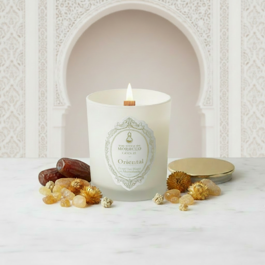 Oriental sfeerbeeld warm goud label
