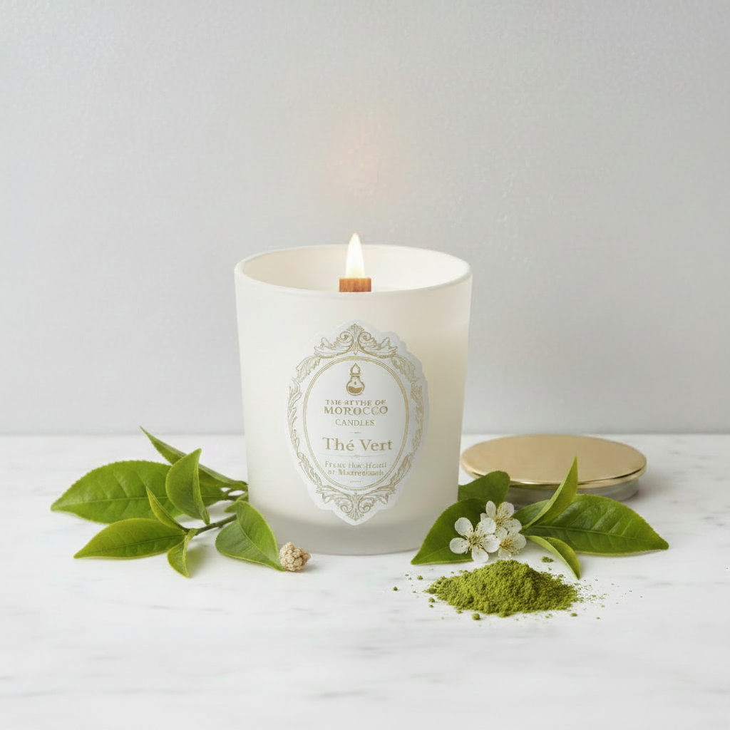 Lumière Blanche Thé Vert luxe geurkaars – The Style of Morocco, fris en minimalistisch